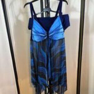 NWOT Beautiful Blue Long Two Piece Swim Set Women's Size 3X